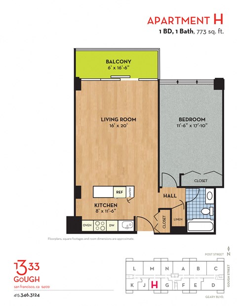 H one bedroom one bathroom